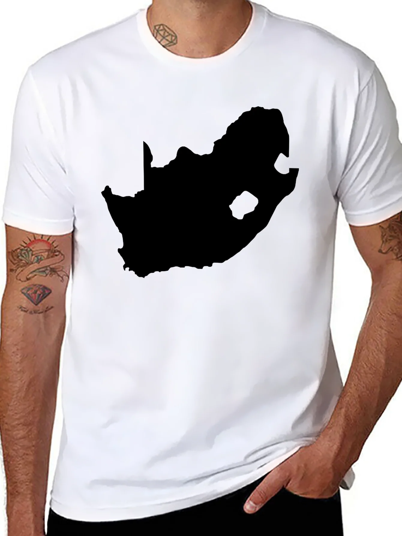 South Africa Map T-Shirt - Black