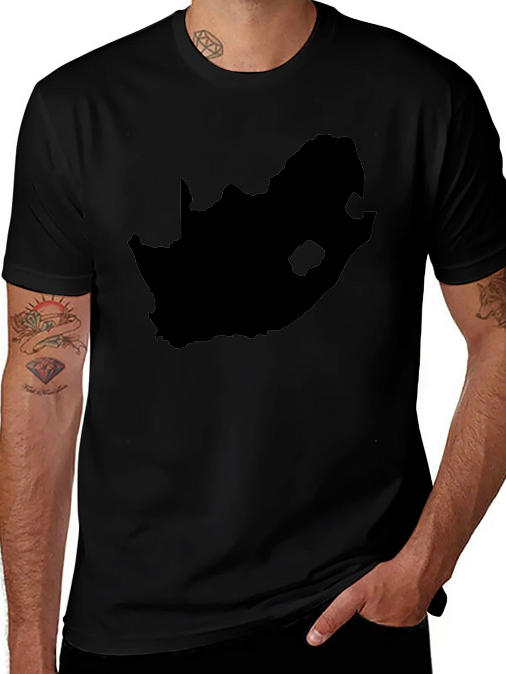 South Africa Map T-Shirt - Black