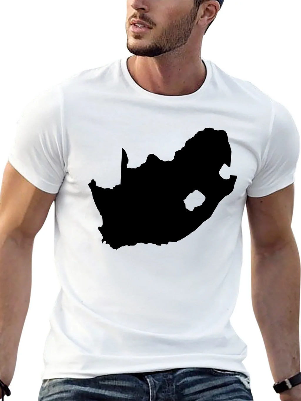 South Africa Map T-Shirt - Black