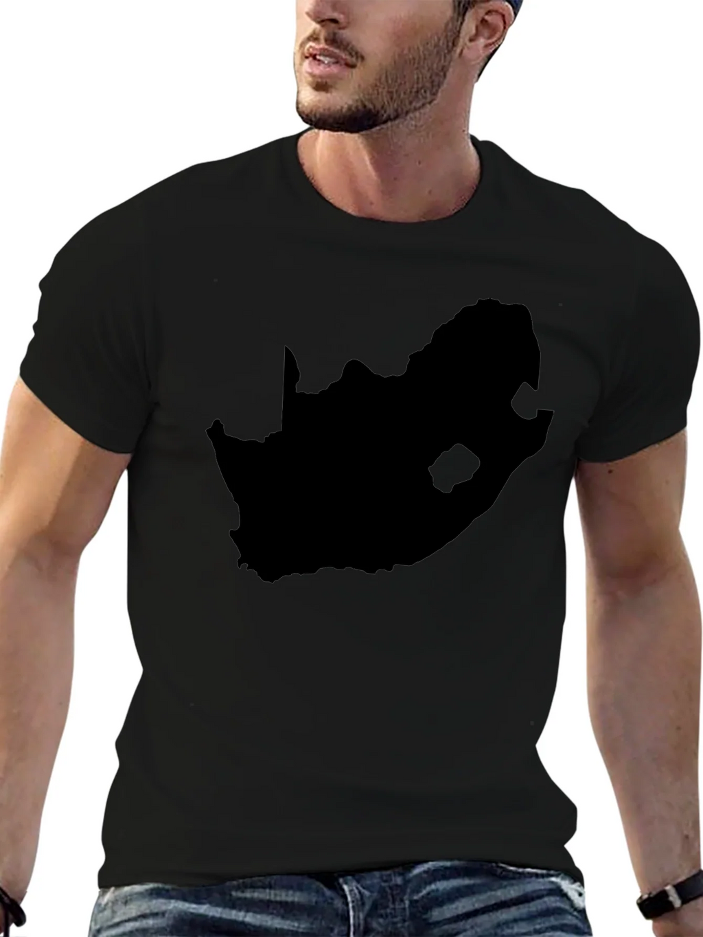 South Africa Map T-Shirt - Black