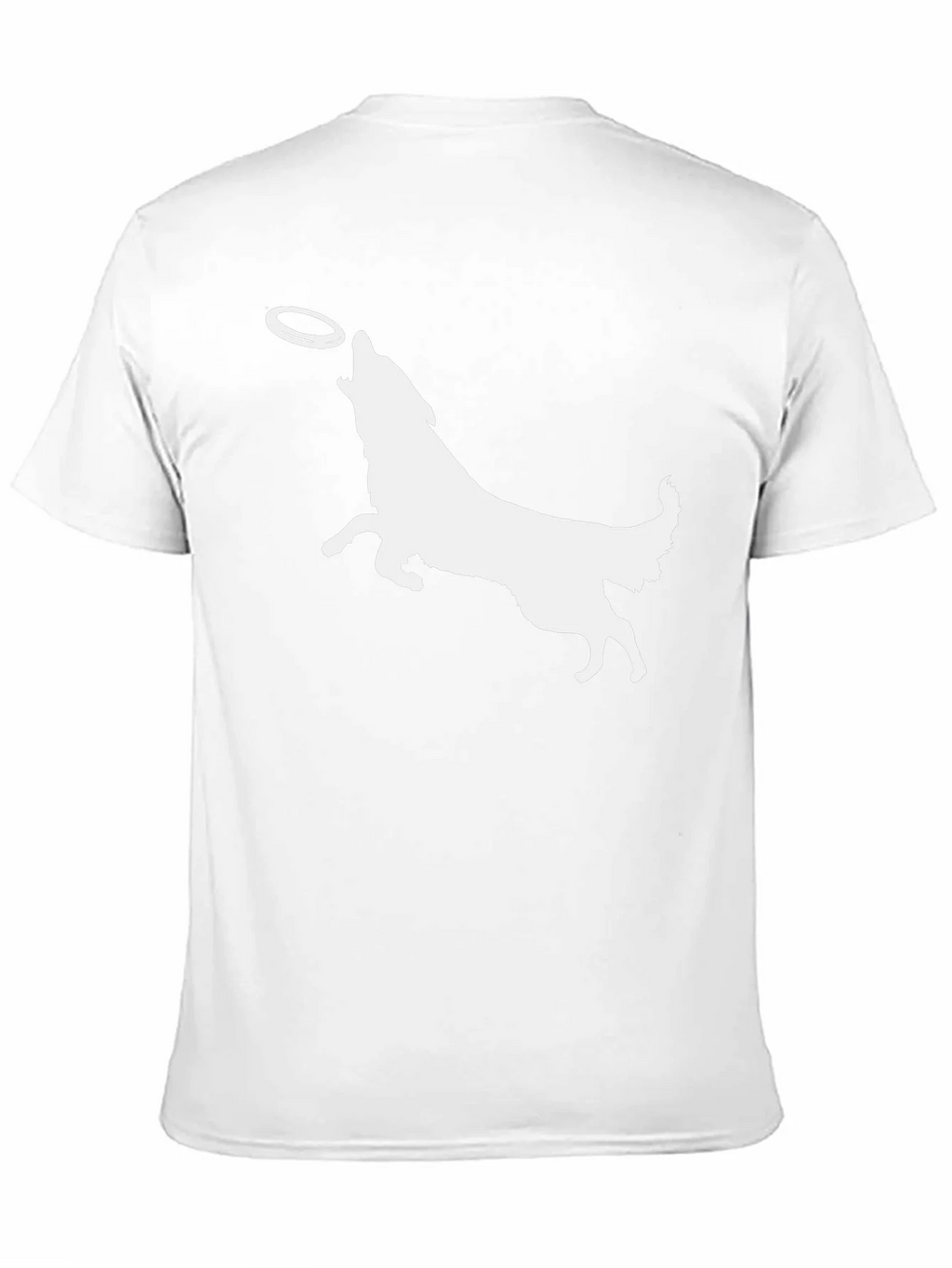 Dog Catching Frisbee Graphic Tee - Black