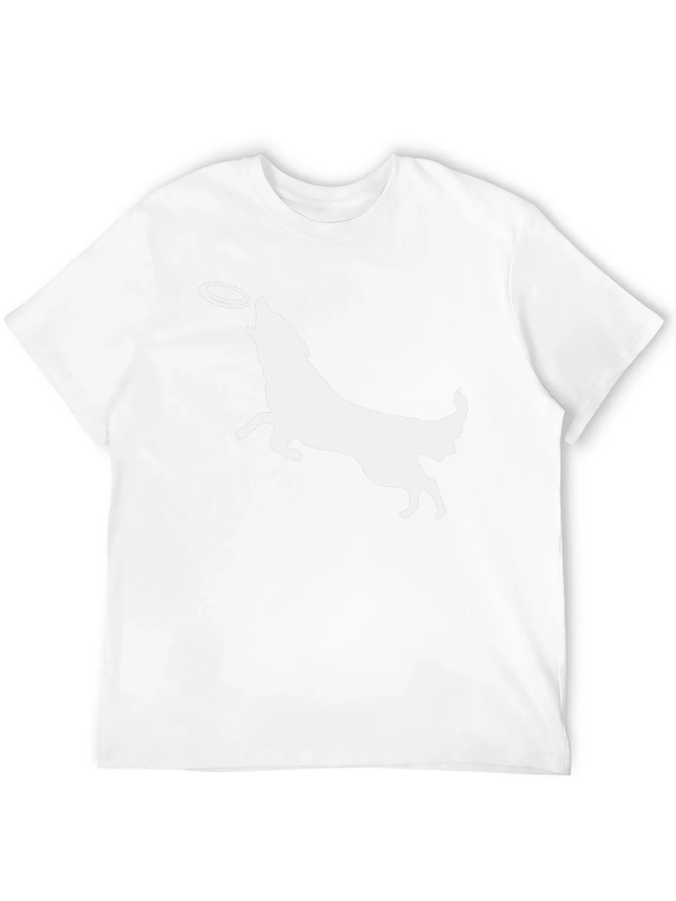 Dog Catching Frisbee Graphic Tee - Black
