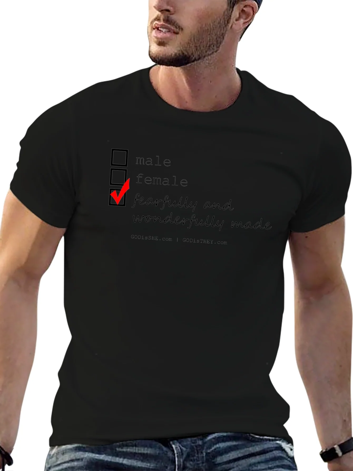 Fearfully & Wonderfully Made T-Shirt - Checkbox Design