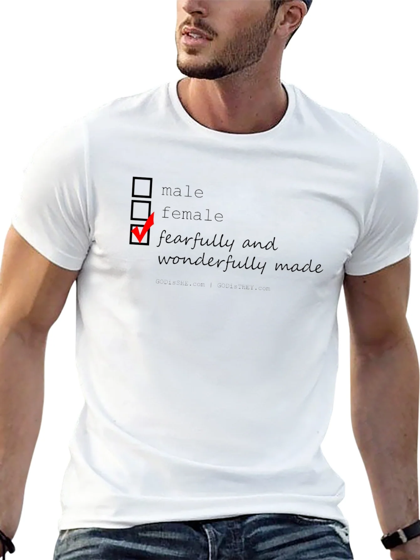 Fearfully & Wonderfully Made T-Shirt - Checkbox Design