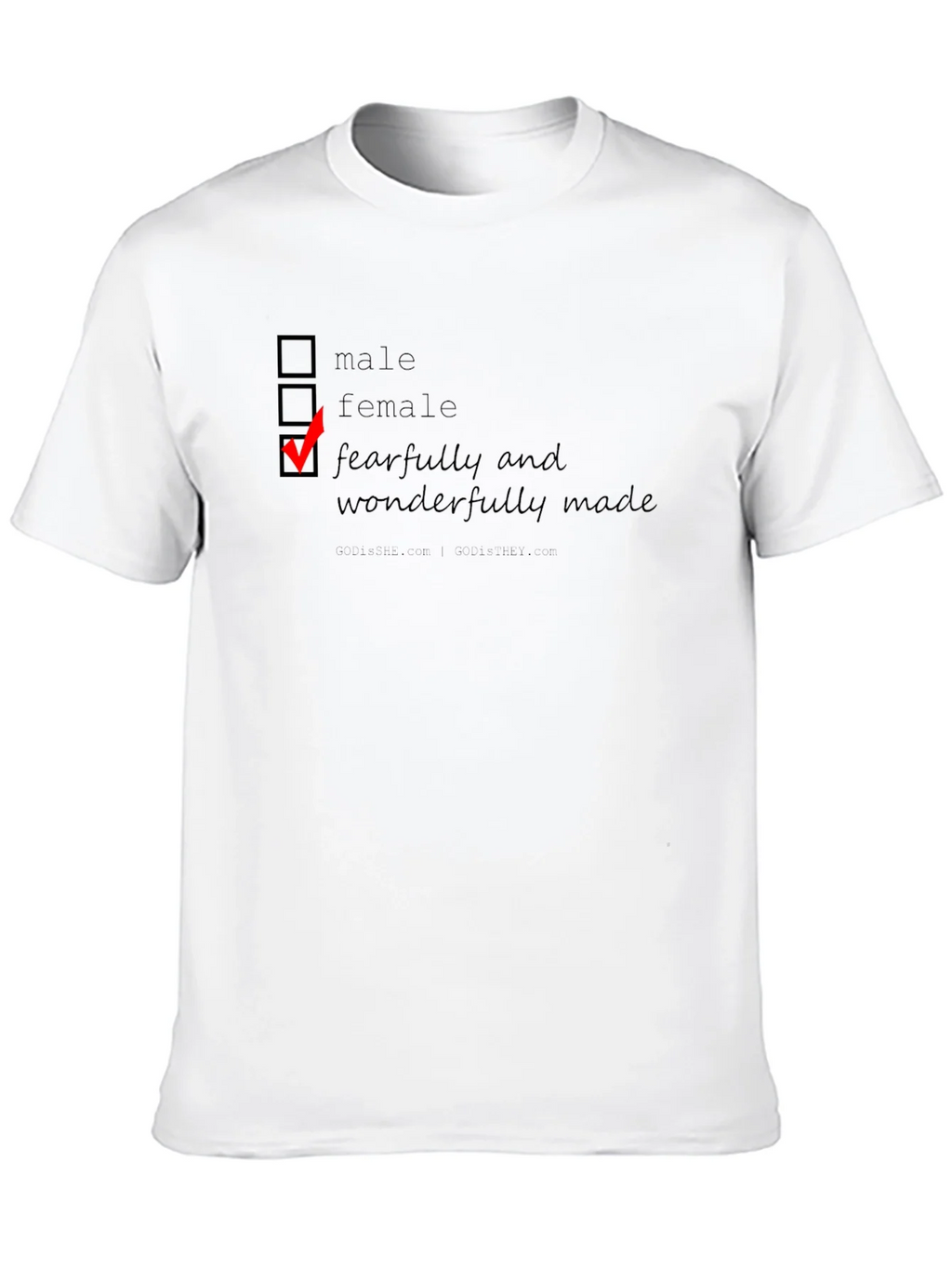 Fearfully & Wonderfully Made T-Shirt - Checkbox Design