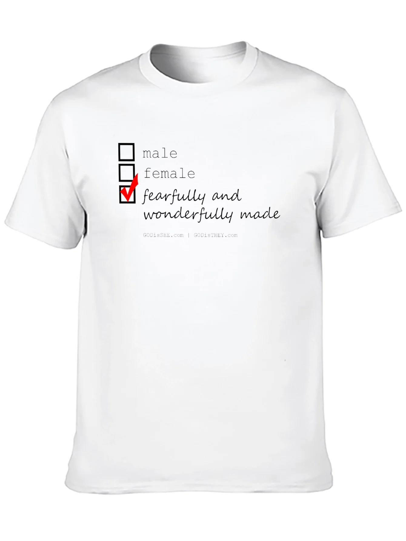 Fearfully & Wonderfully Made T-Shirt - Checkbox Design