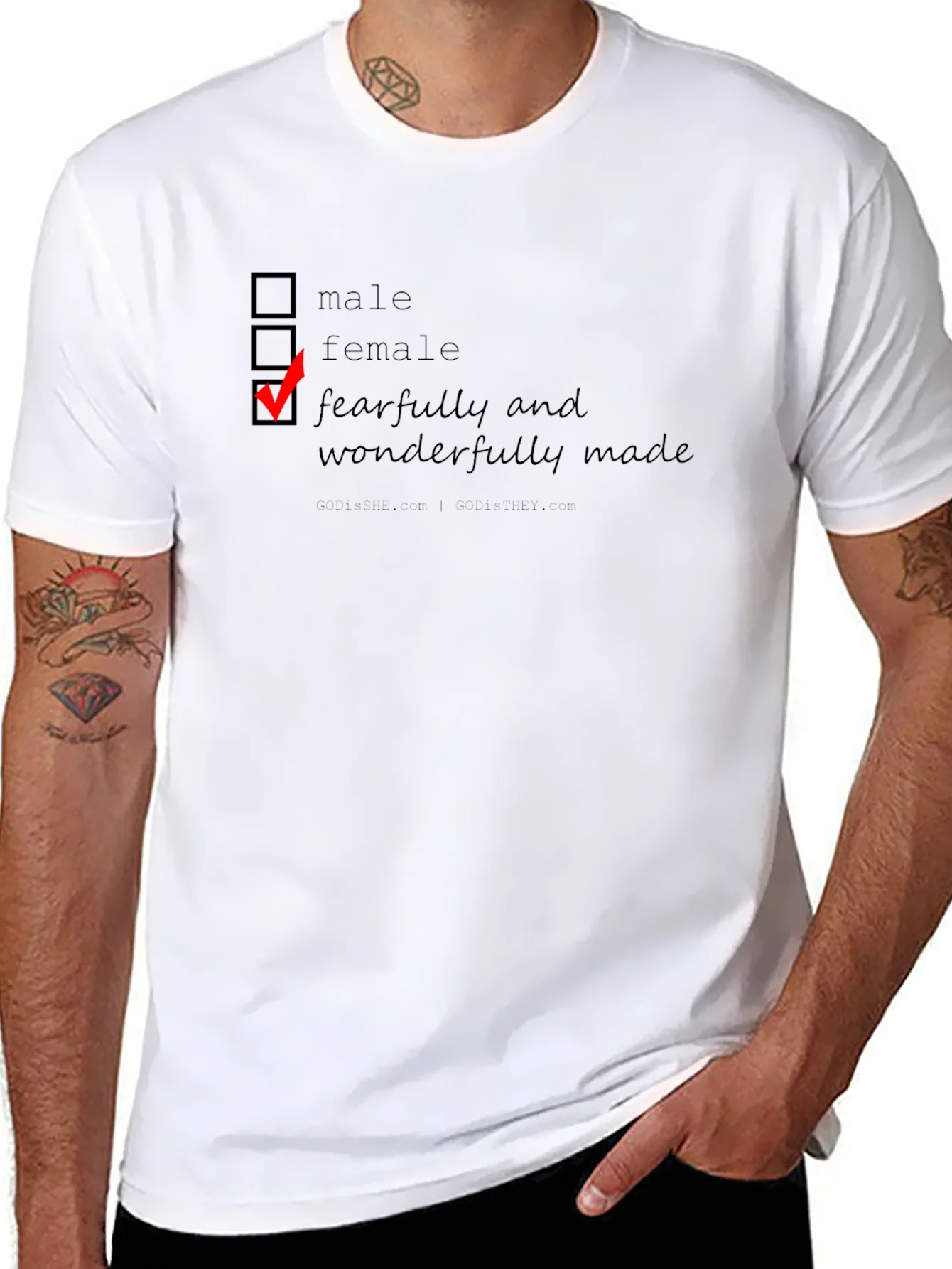 Fearfully & Wonderfully Made T-Shirt - Checkbox Design