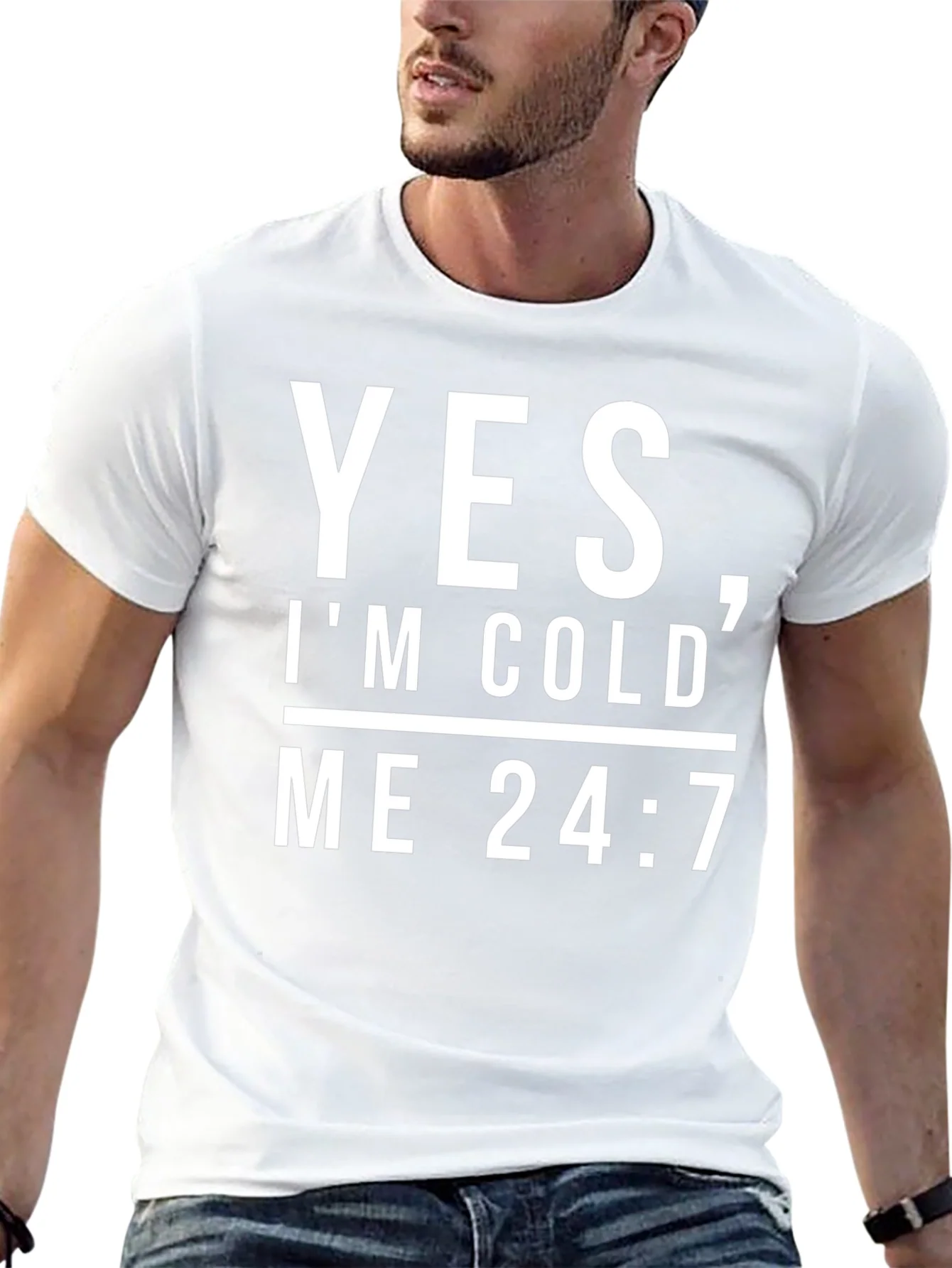 Yes Im Cold Me 24/7 Black Graphic Tee
