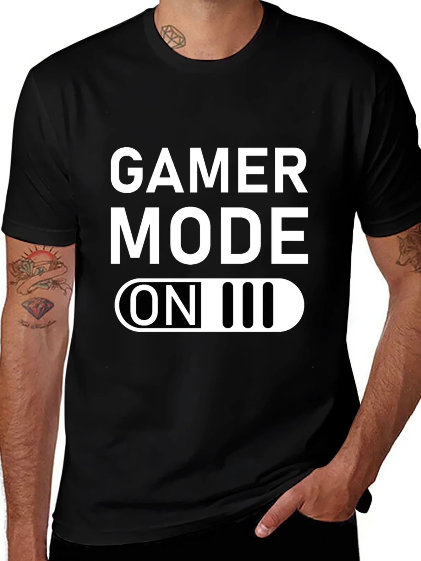 Gamer Mode ON Graphic Tee - Black