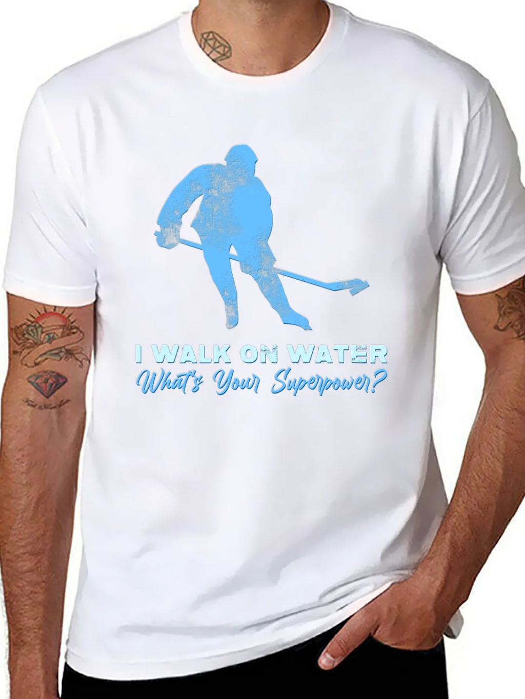I Walk On Water Hockey T-Shirt - Superpower Tee
