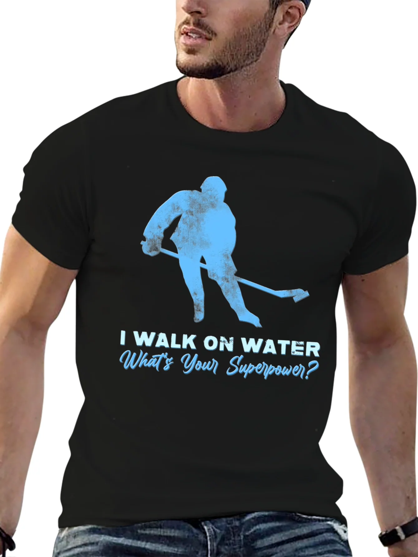 I Walk On Water Hockey T-Shirt - Superpower Tee