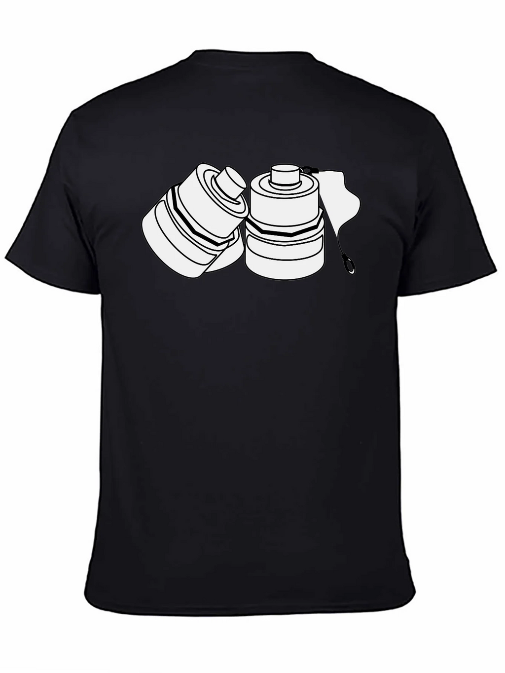 Black T-Shirt with Abstract Graphic Design