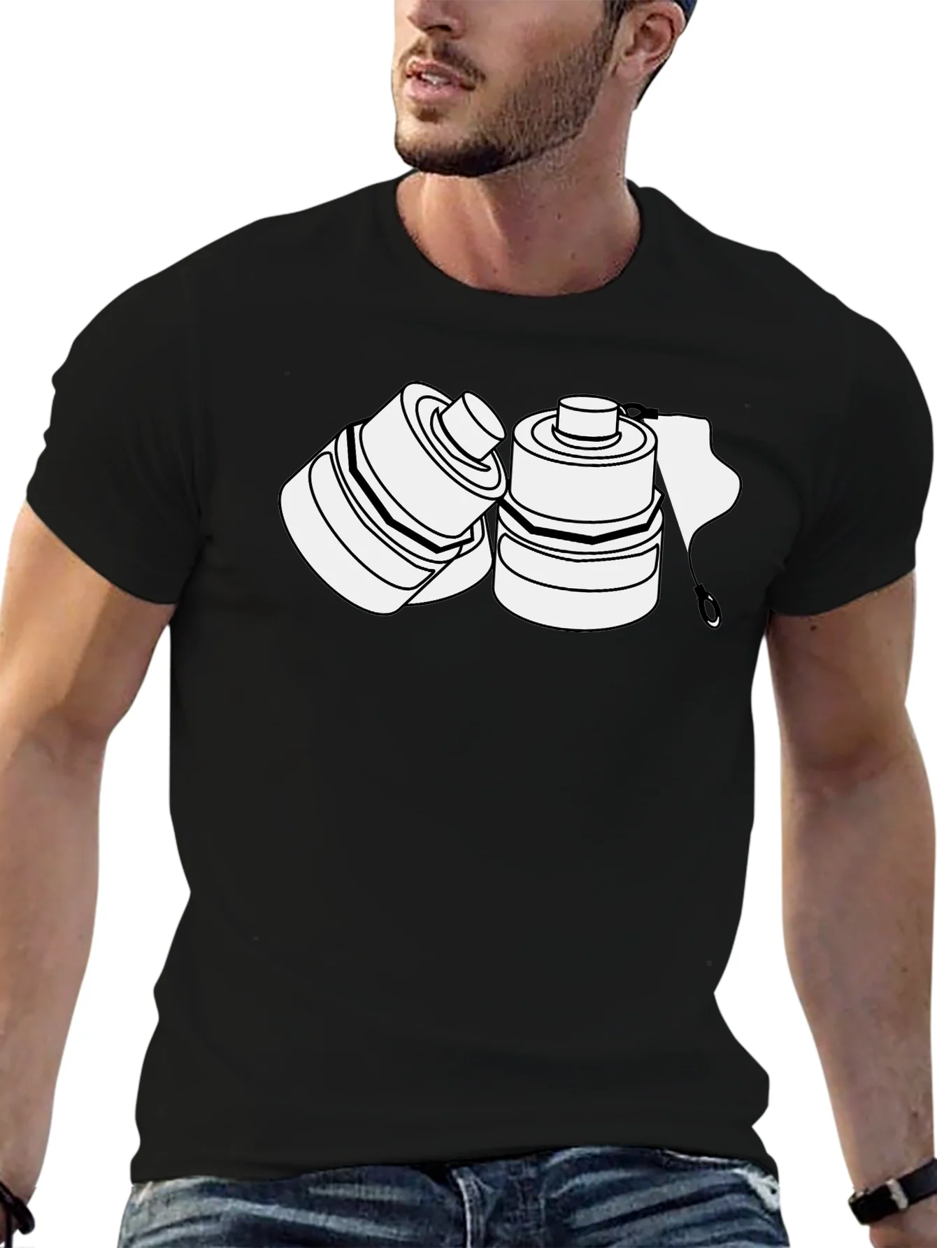 Black T-Shirt with Abstract Graphic Design