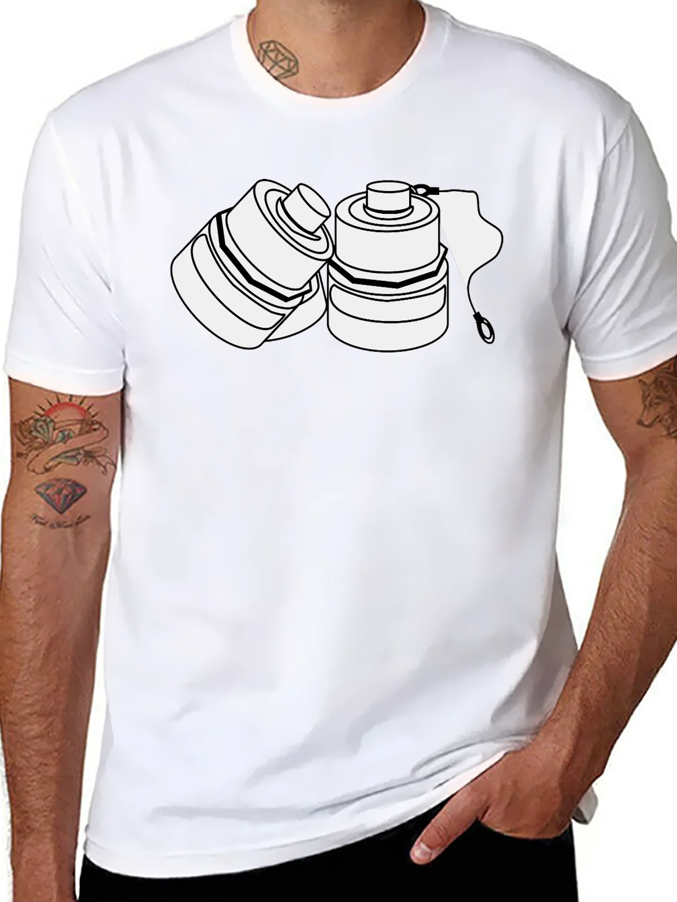 Black T-Shirt with Abstract Graphic Design