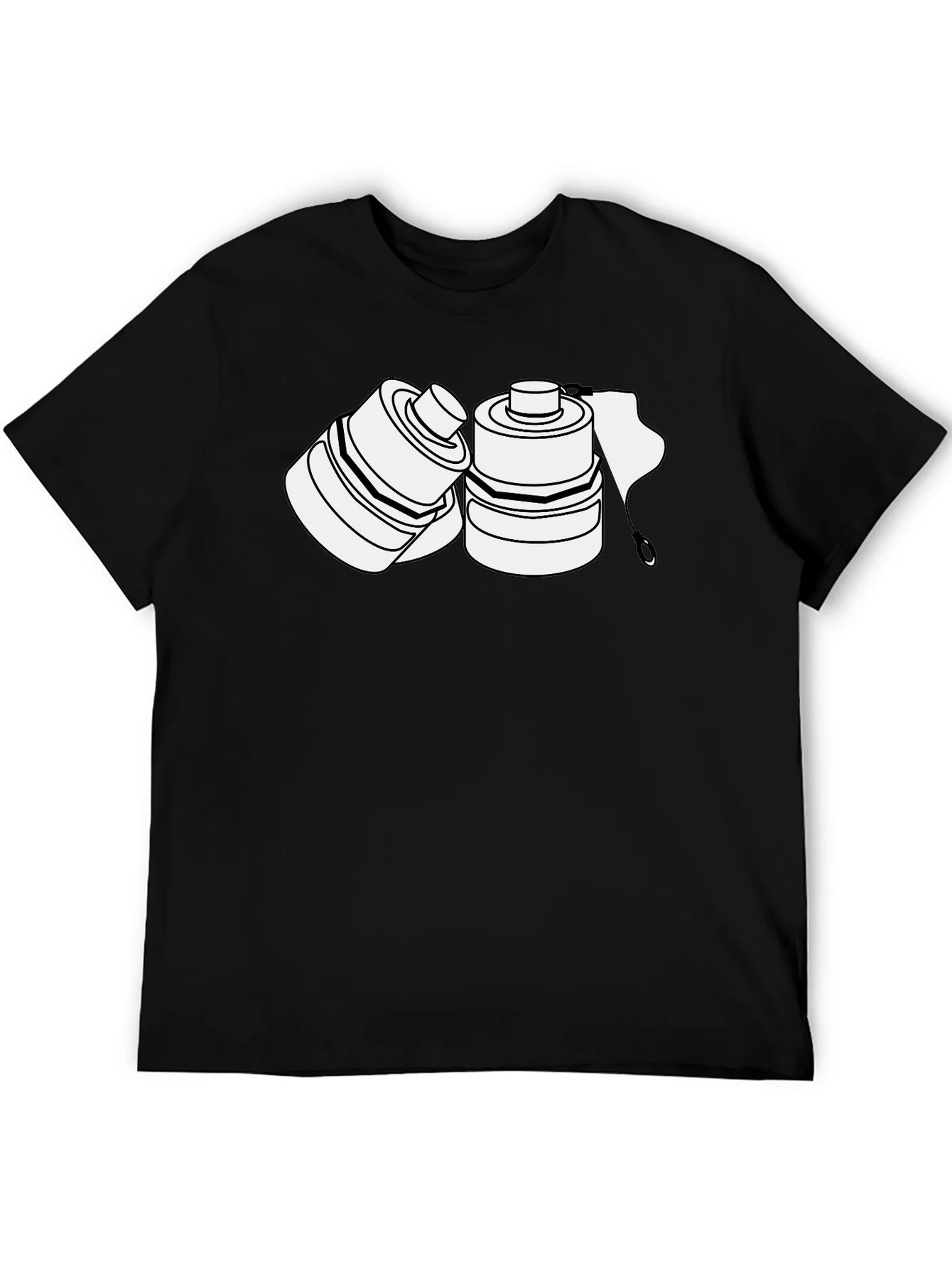 Black T-Shirt with Abstract Graphic Design