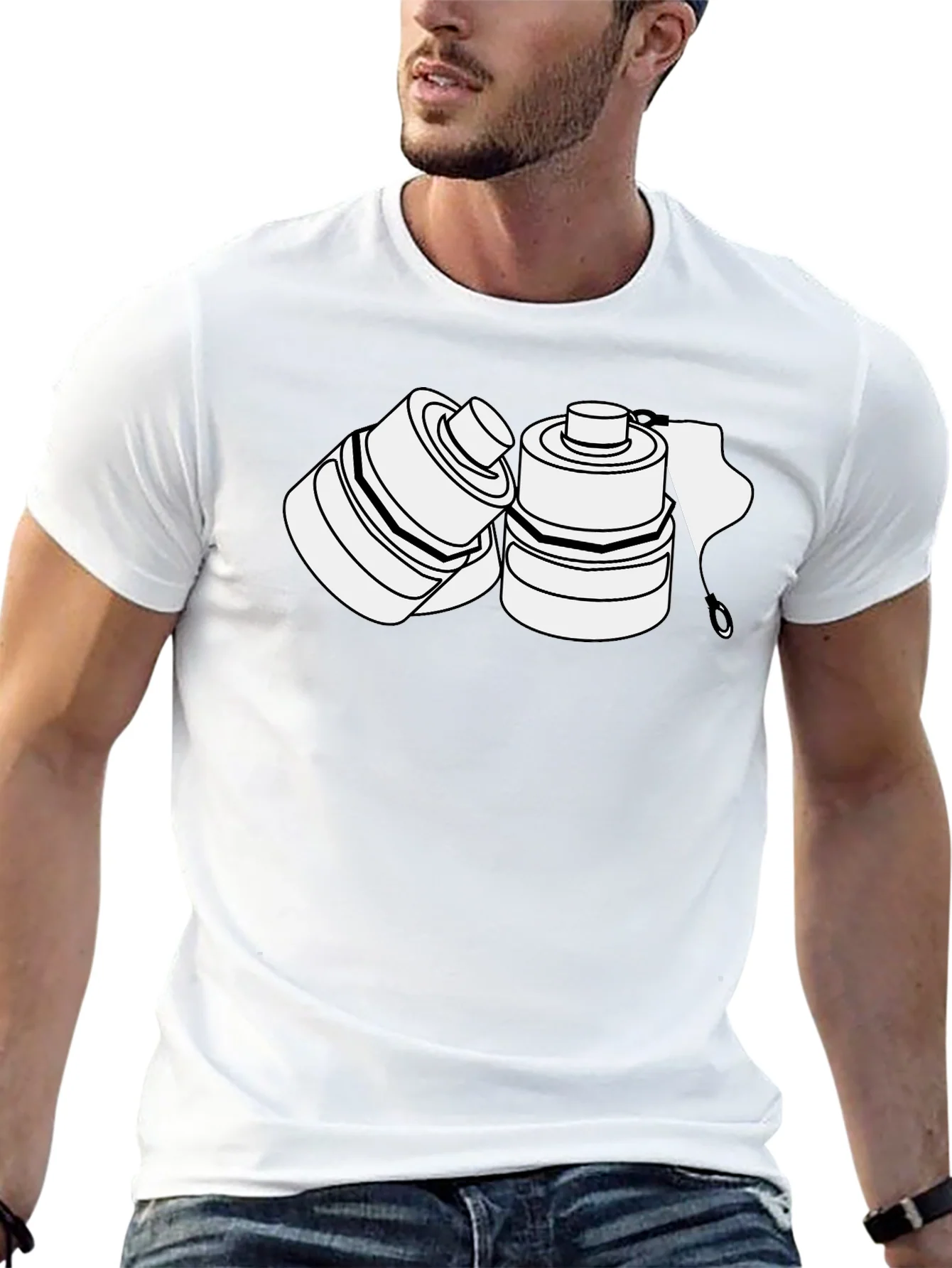 Black T-Shirt with Abstract Graphic Design
