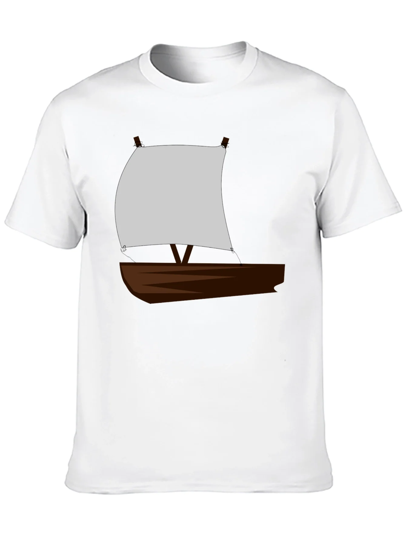 Sailboat Graphic T-Shirt - Black Crew Neck Tee