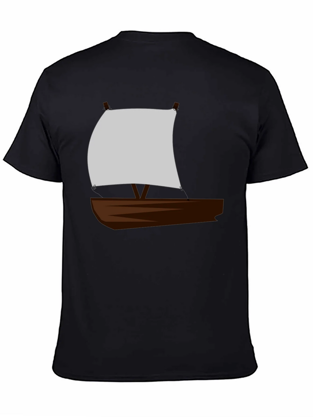 Sailboat Graphic T-Shirt - Black Crew Neck Tee