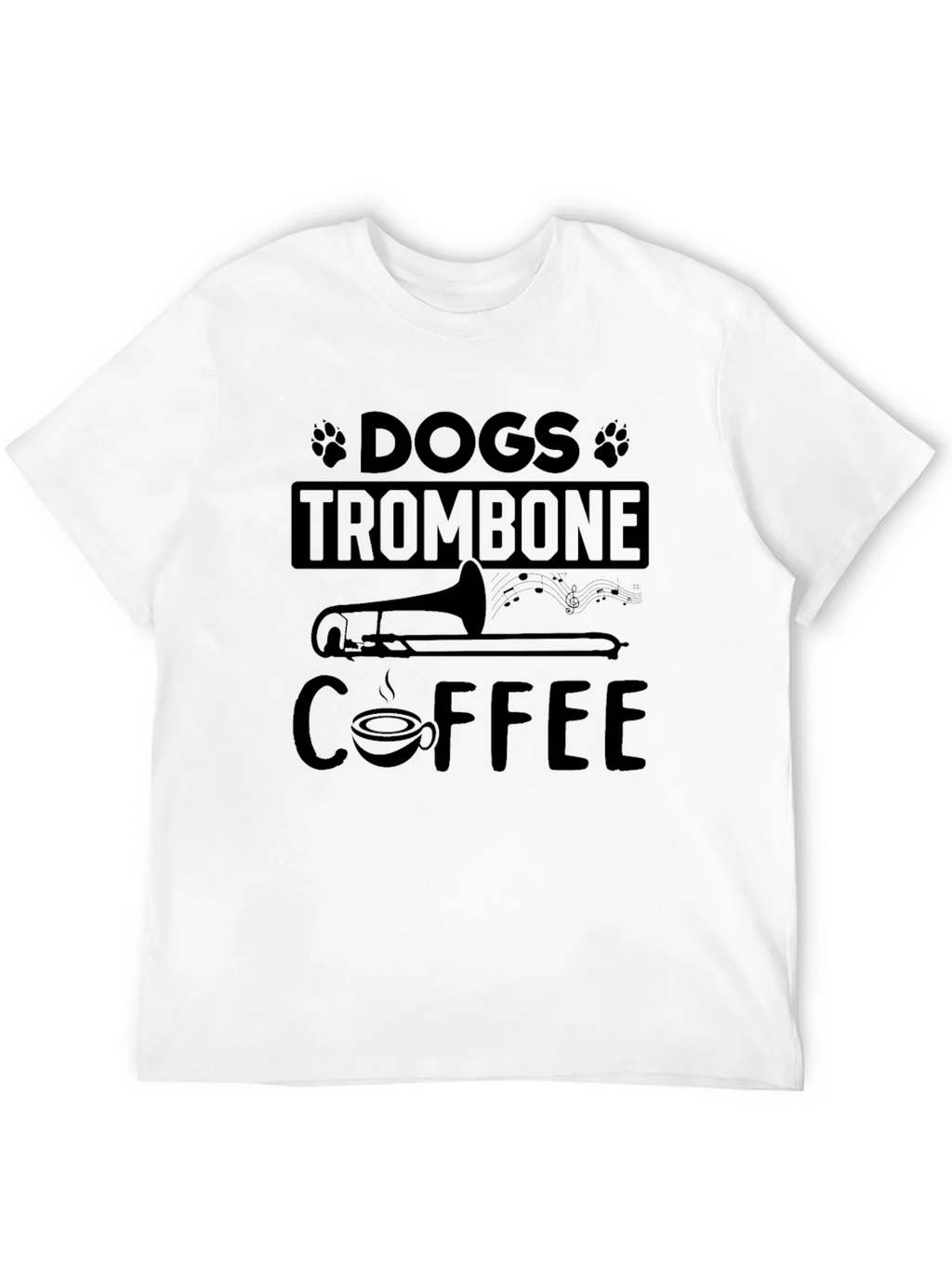 Dogs Trombone Coffee Graphic T-Shirt