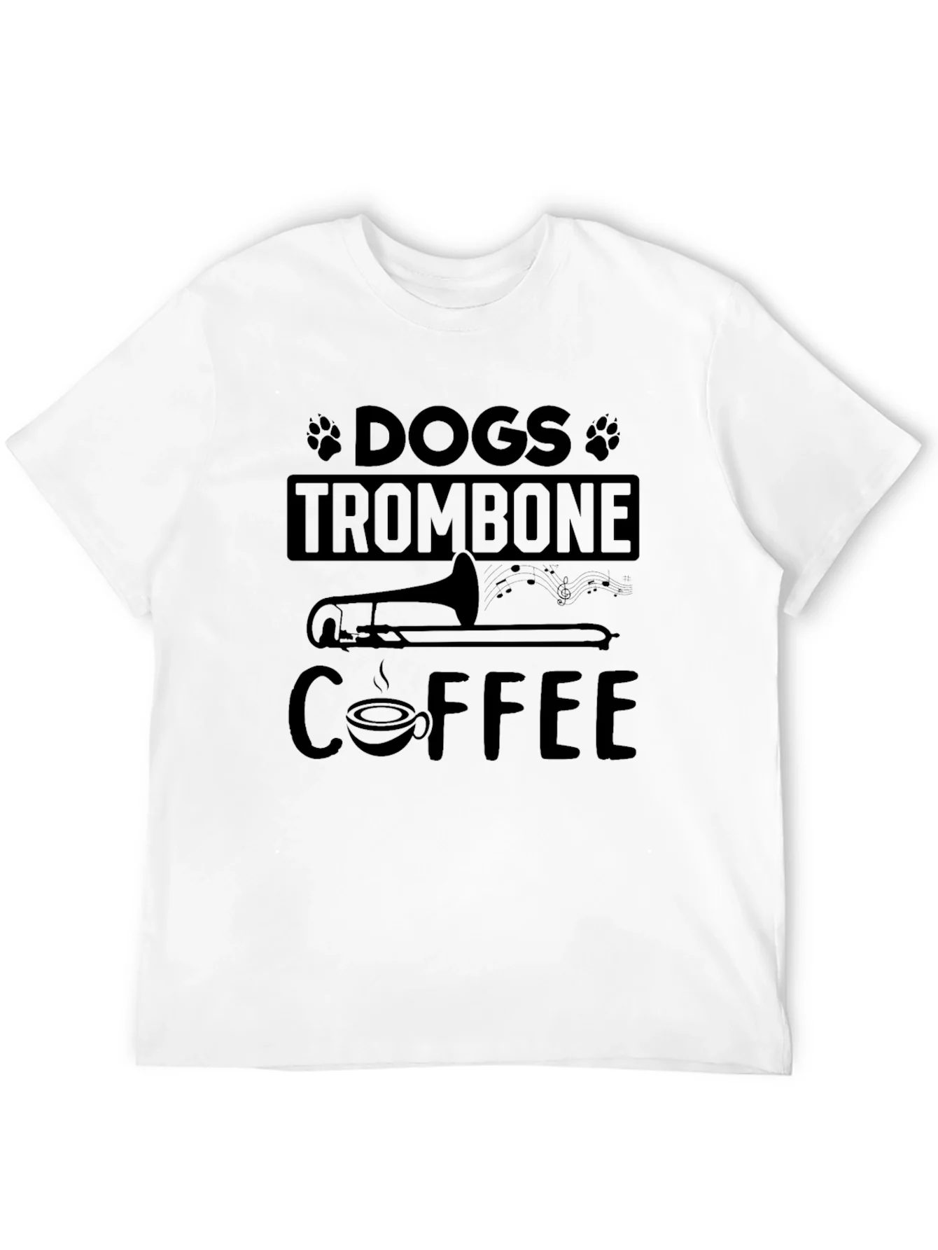 Dogs Trombone Coffee Graphic T-Shirt