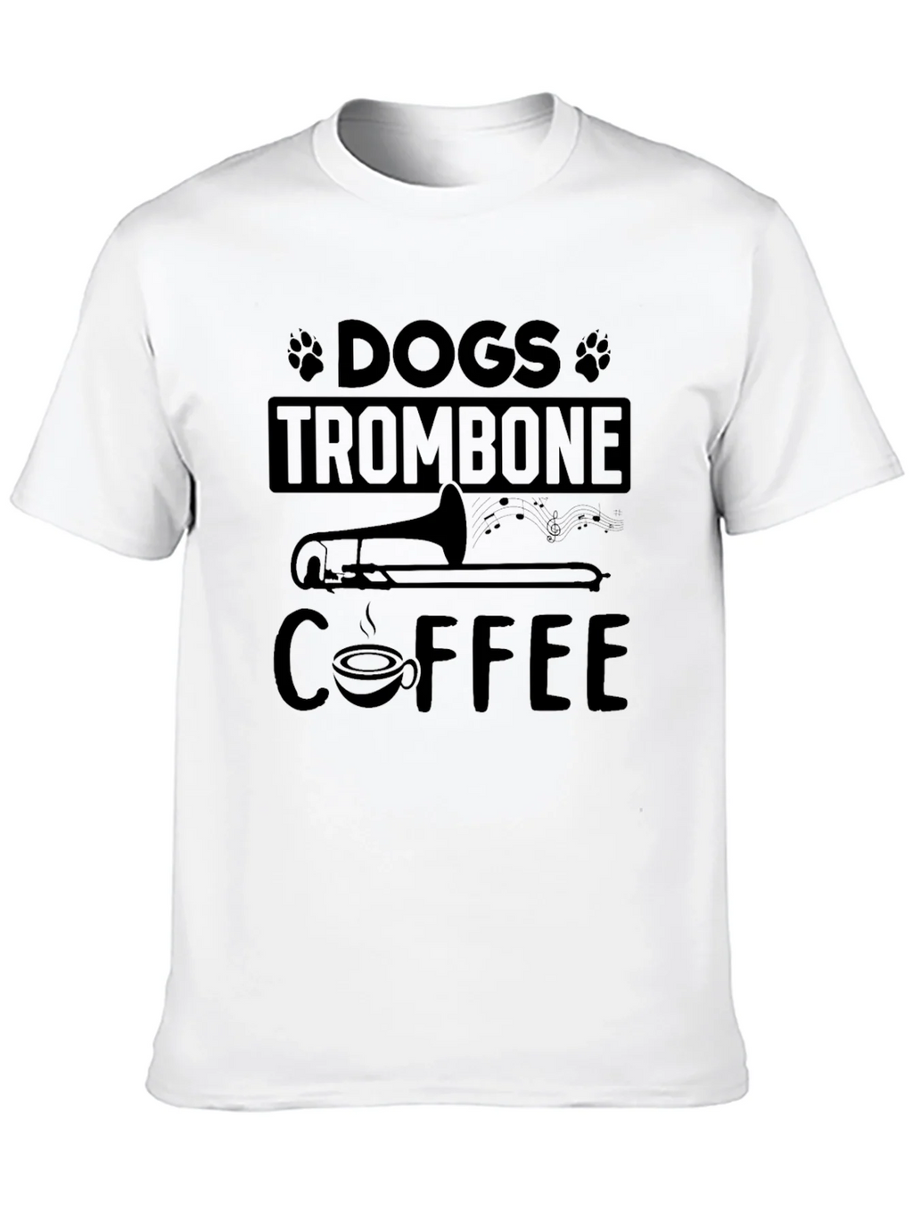 Dogs Trombone Coffee Graphic T-Shirt