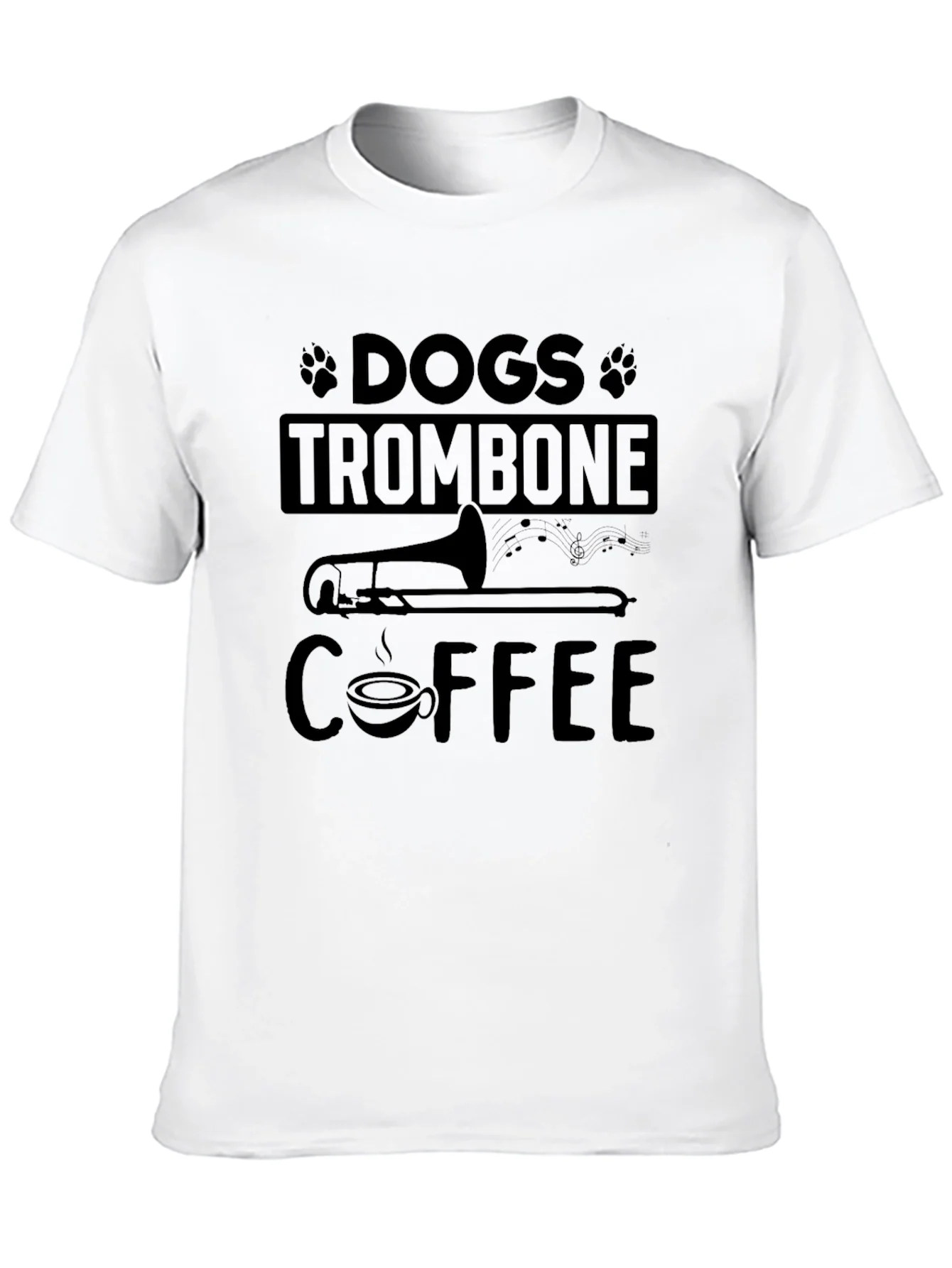 Dogs Trombone Coffee Graphic T-Shirt