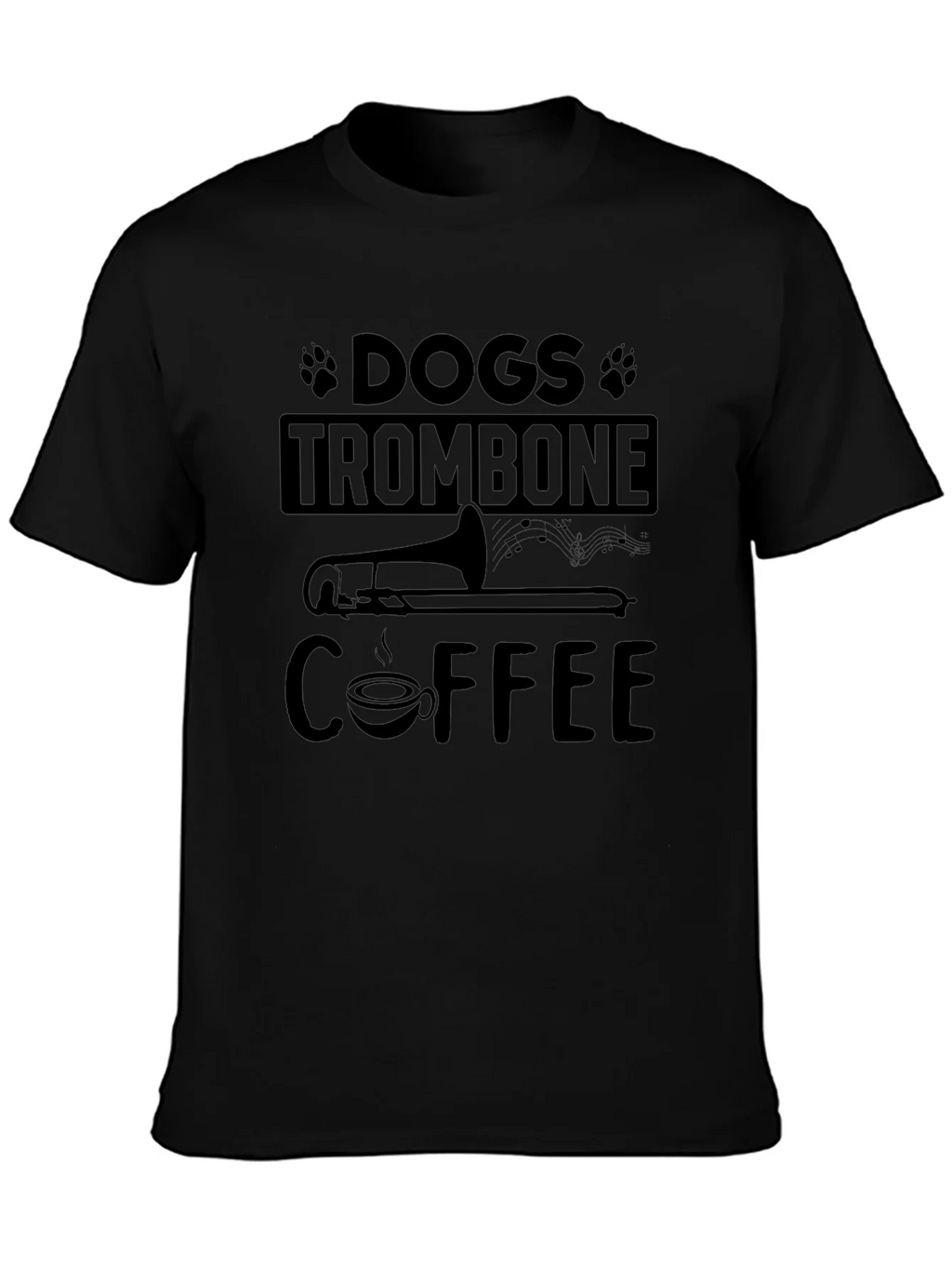 Dogs Trombone Coffee Graphic T-Shirt