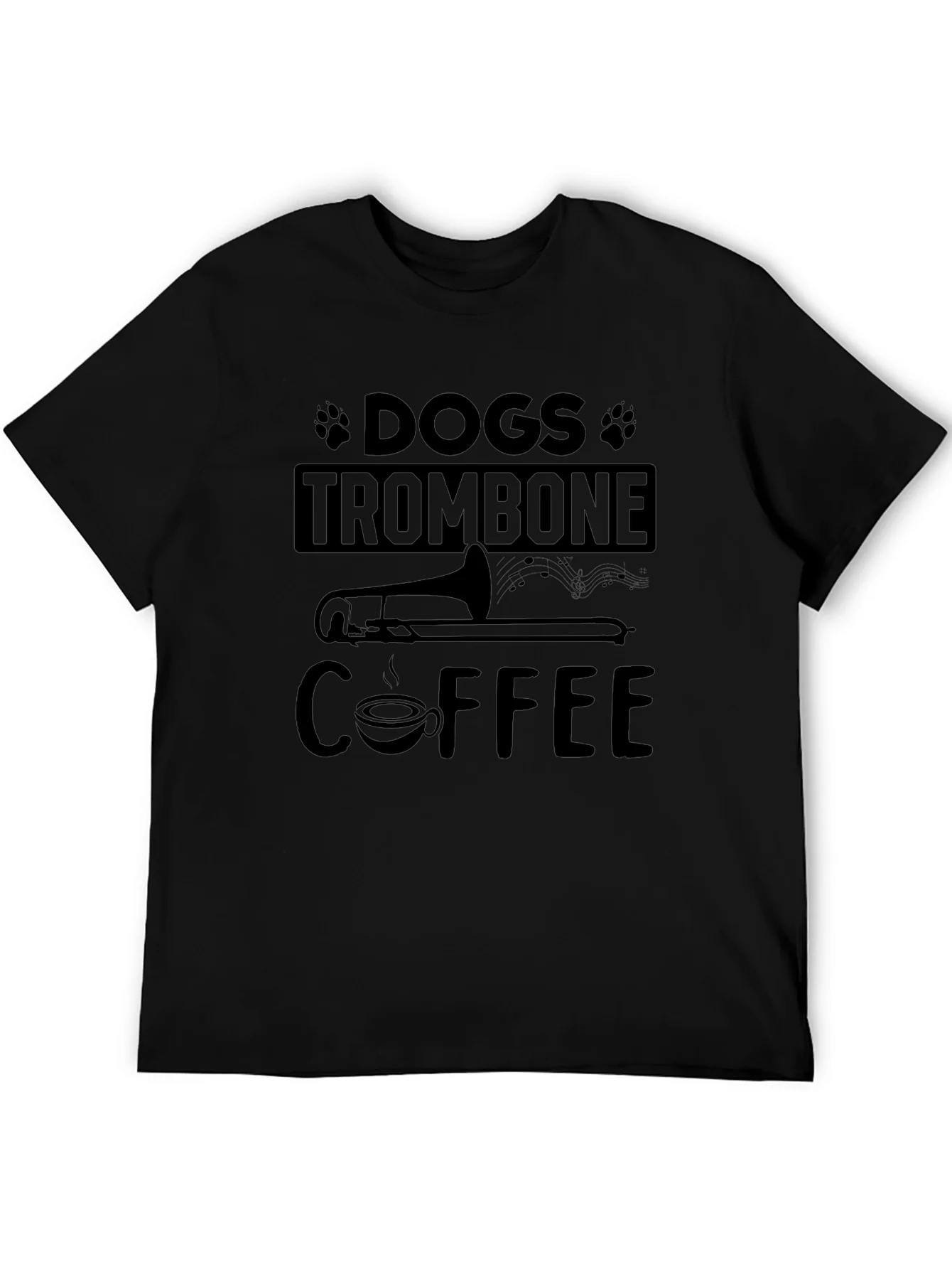 Dogs Trombone Coffee Graphic T-Shirt