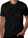 Dogs Trombone Coffee Graphic T-Shirt