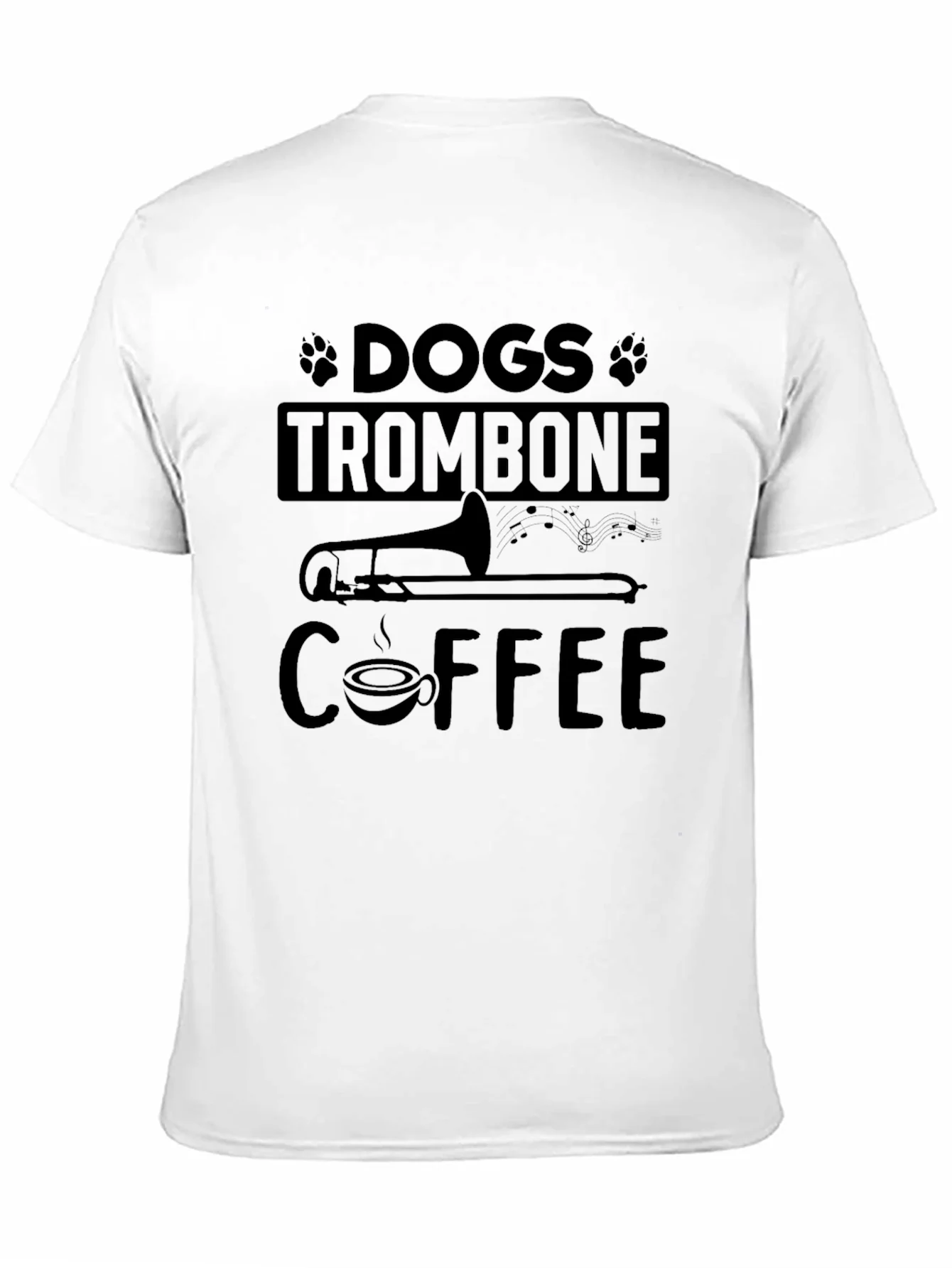 Dogs Trombone Coffee Graphic T-Shirt