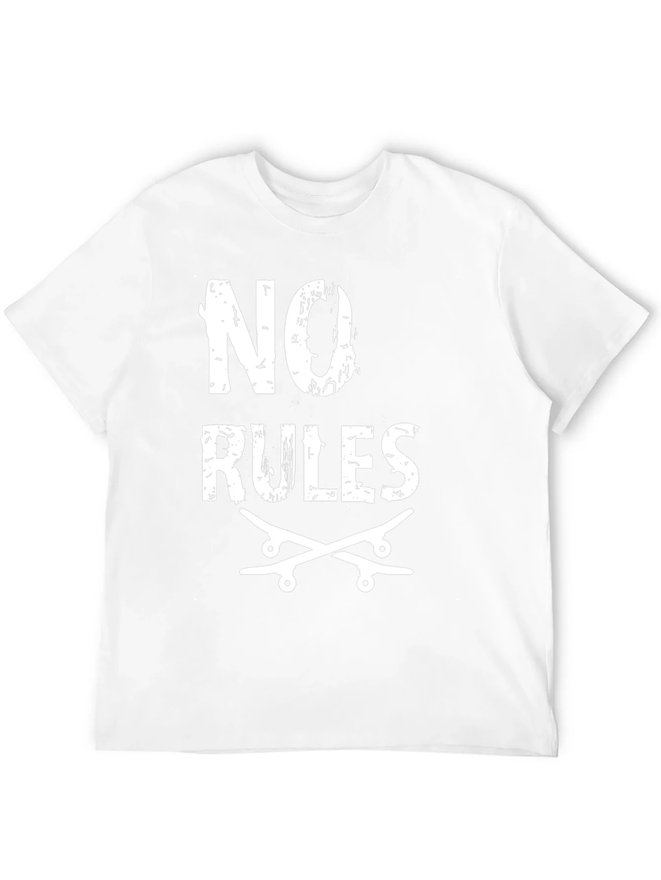 No Rules Skateboard Graphic Tee - Black Cotton