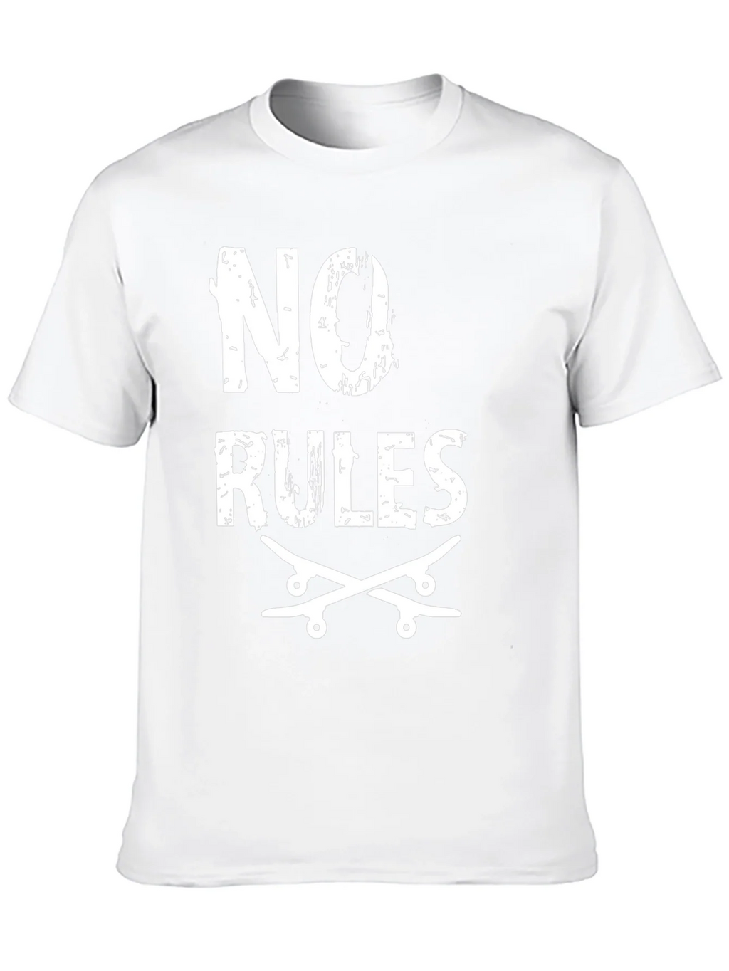 No Rules Skateboard Graphic Tee - Black Cotton