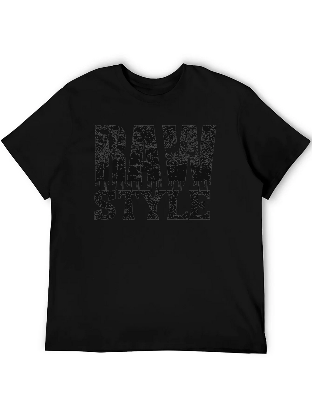 Raw Style Graphic Print Black T-Shirt