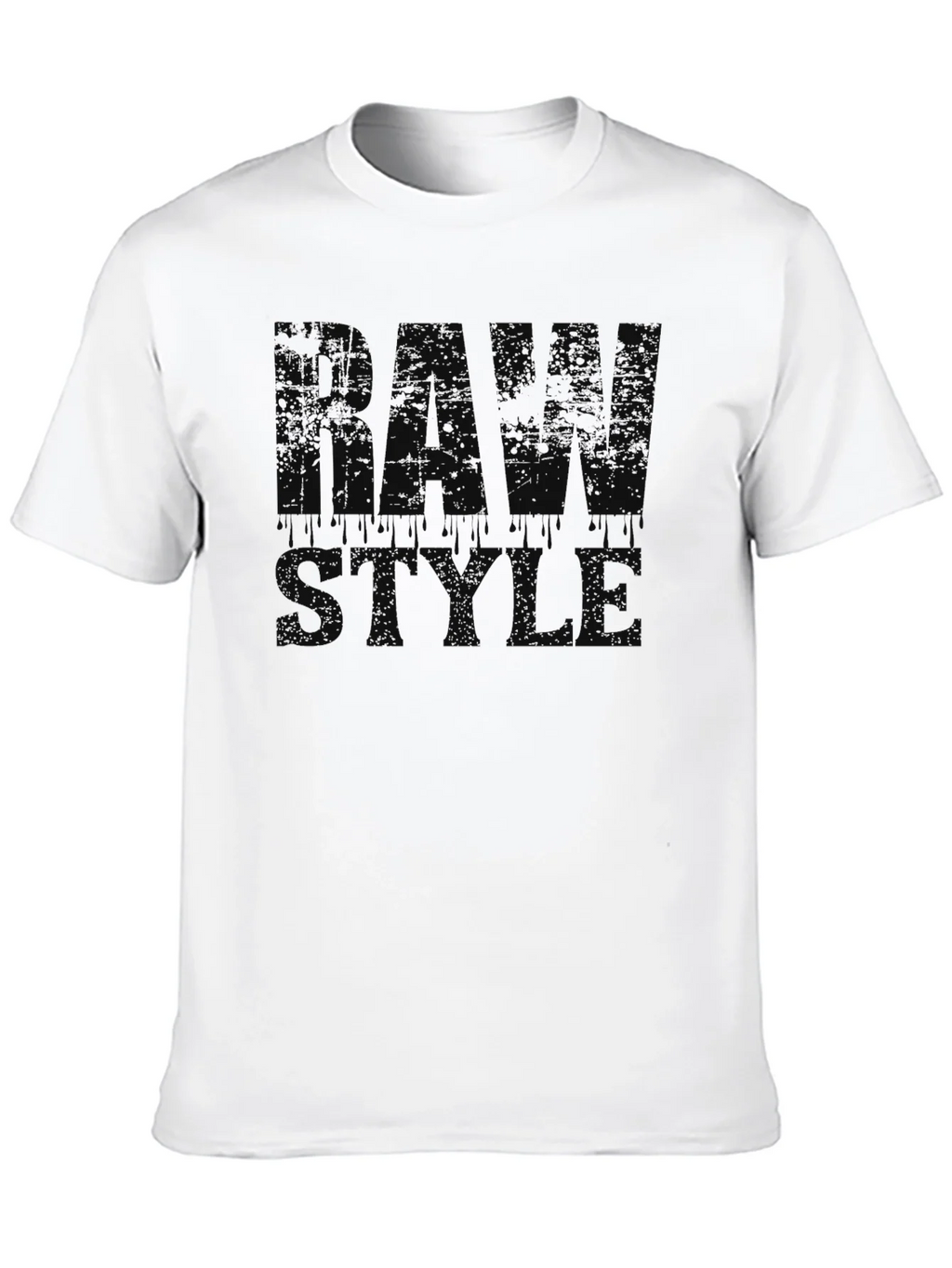 Raw Style Graphic Print Black T-Shirt