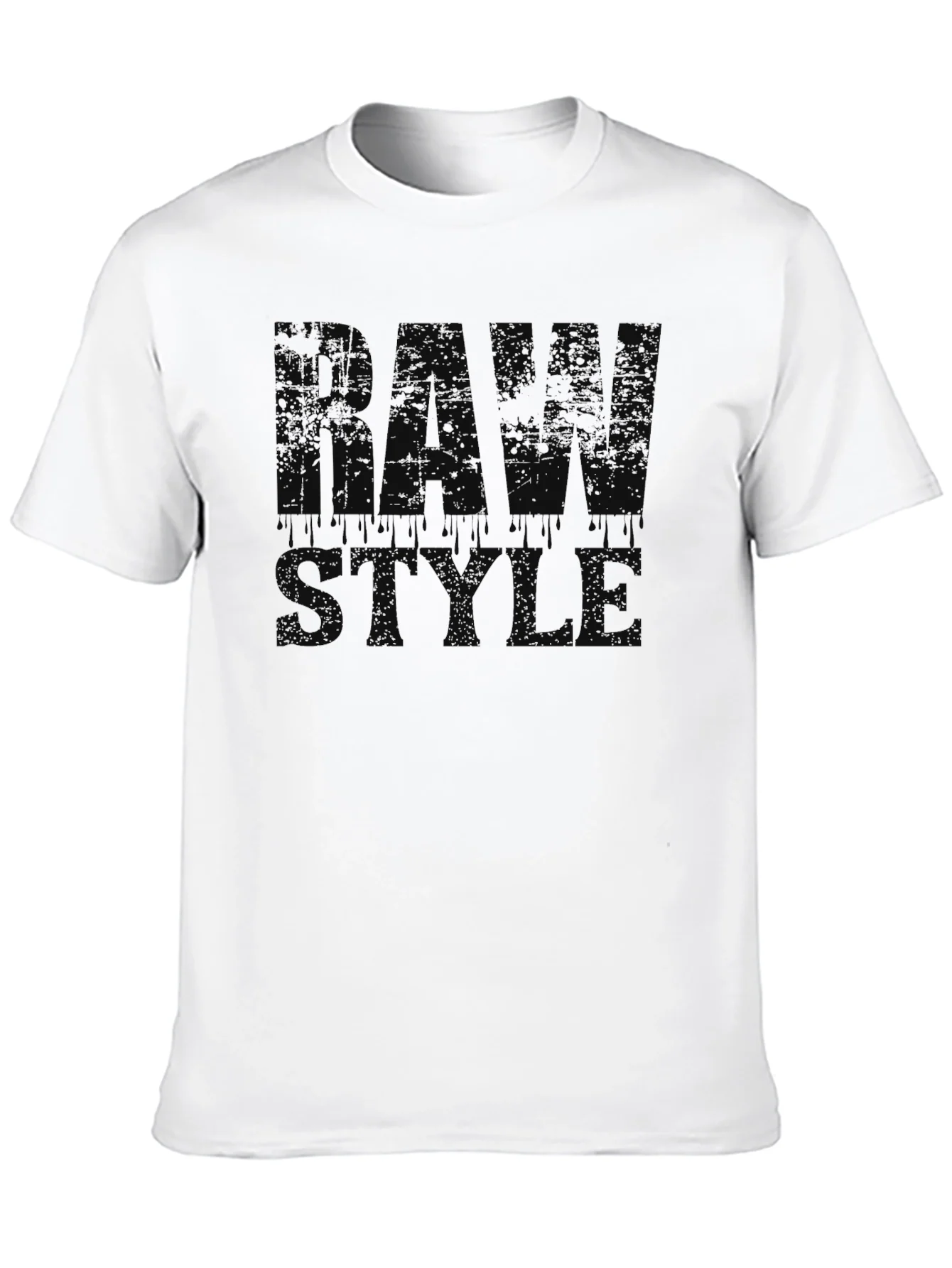 Raw Style Graphic Print Black T-Shirt