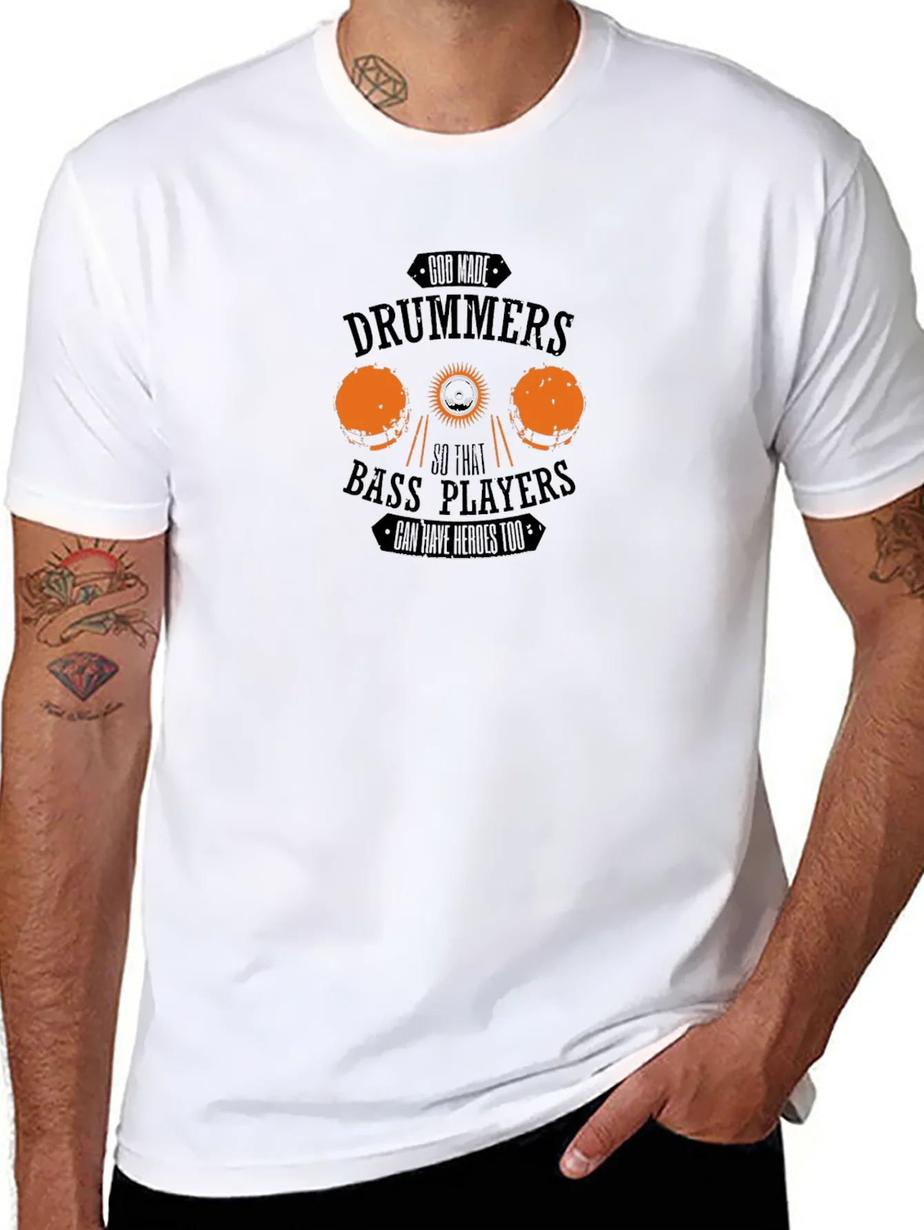 Drummers and Bass Players Black Graphic Tee