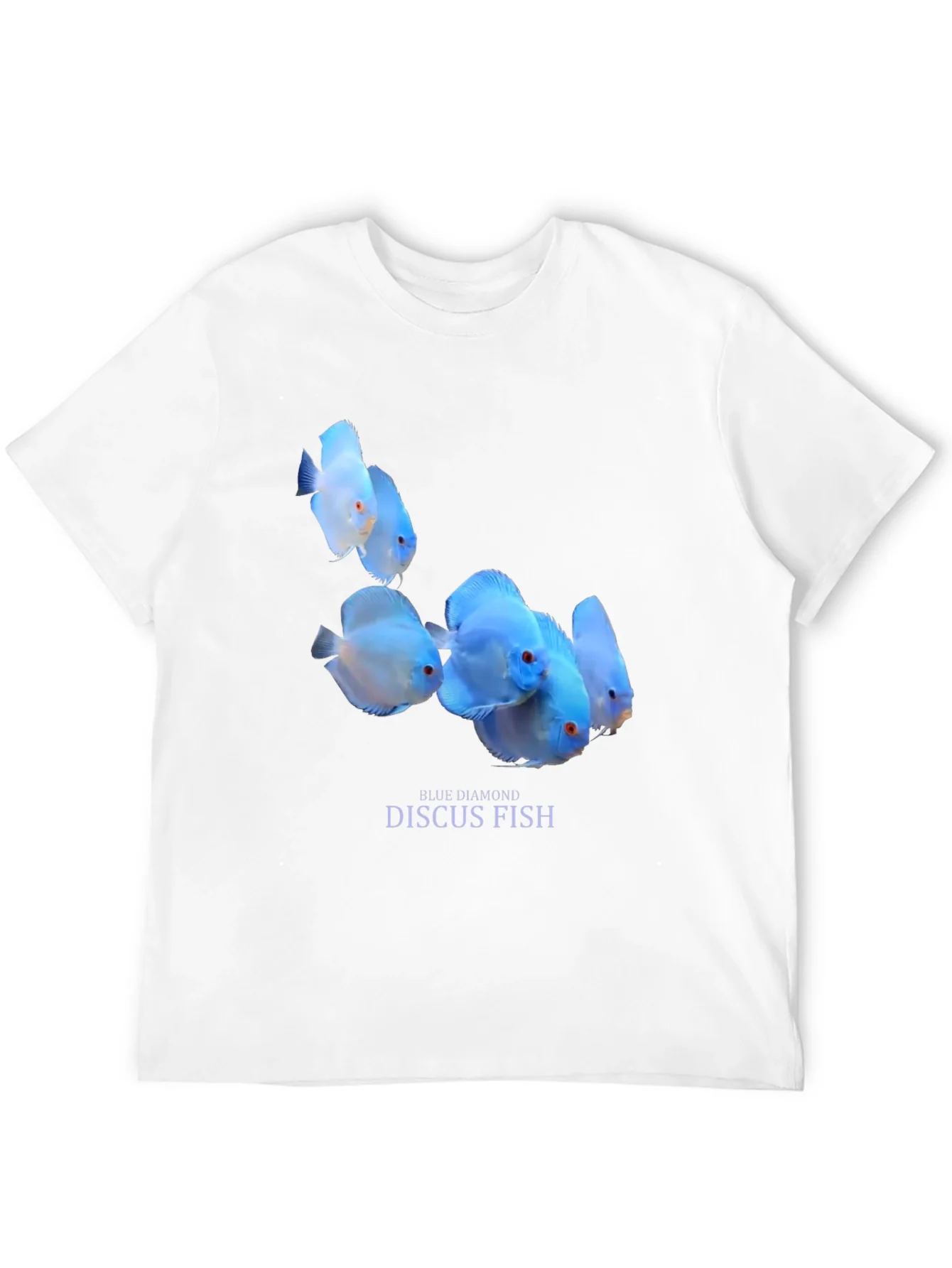 Blue Diamond Discus Fish Graphic T-Shirt
