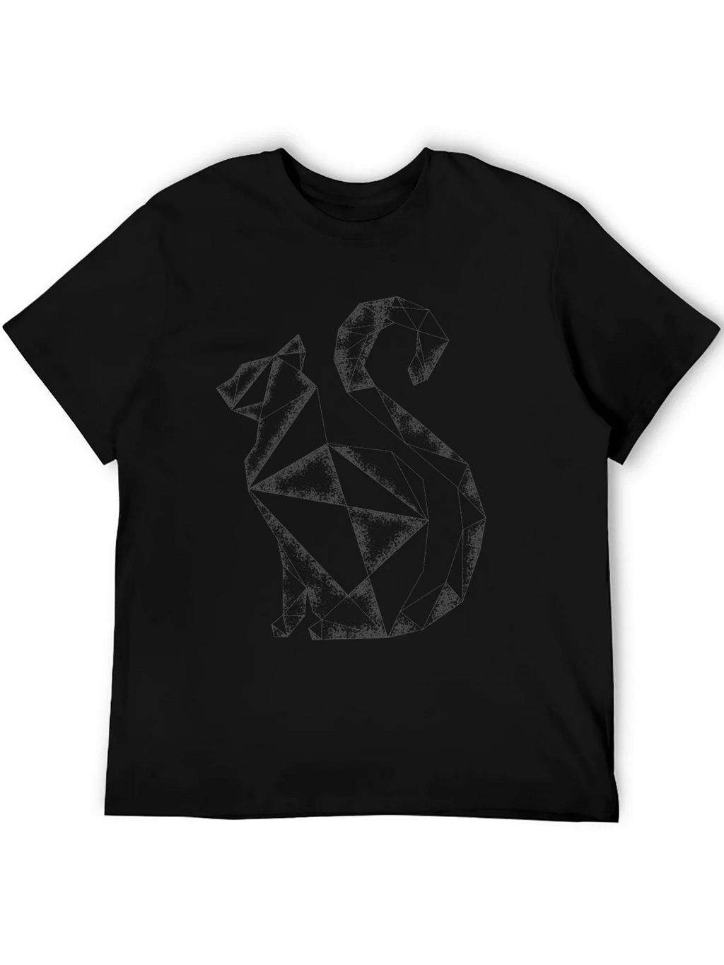 Geometric Cat Graphic Tee - Modern Style