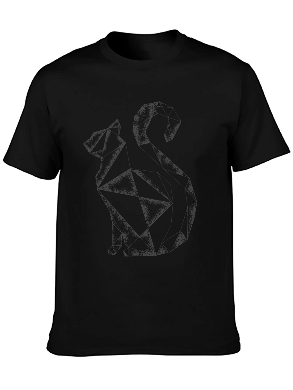 Geometric Cat Graphic Tee - Modern Style