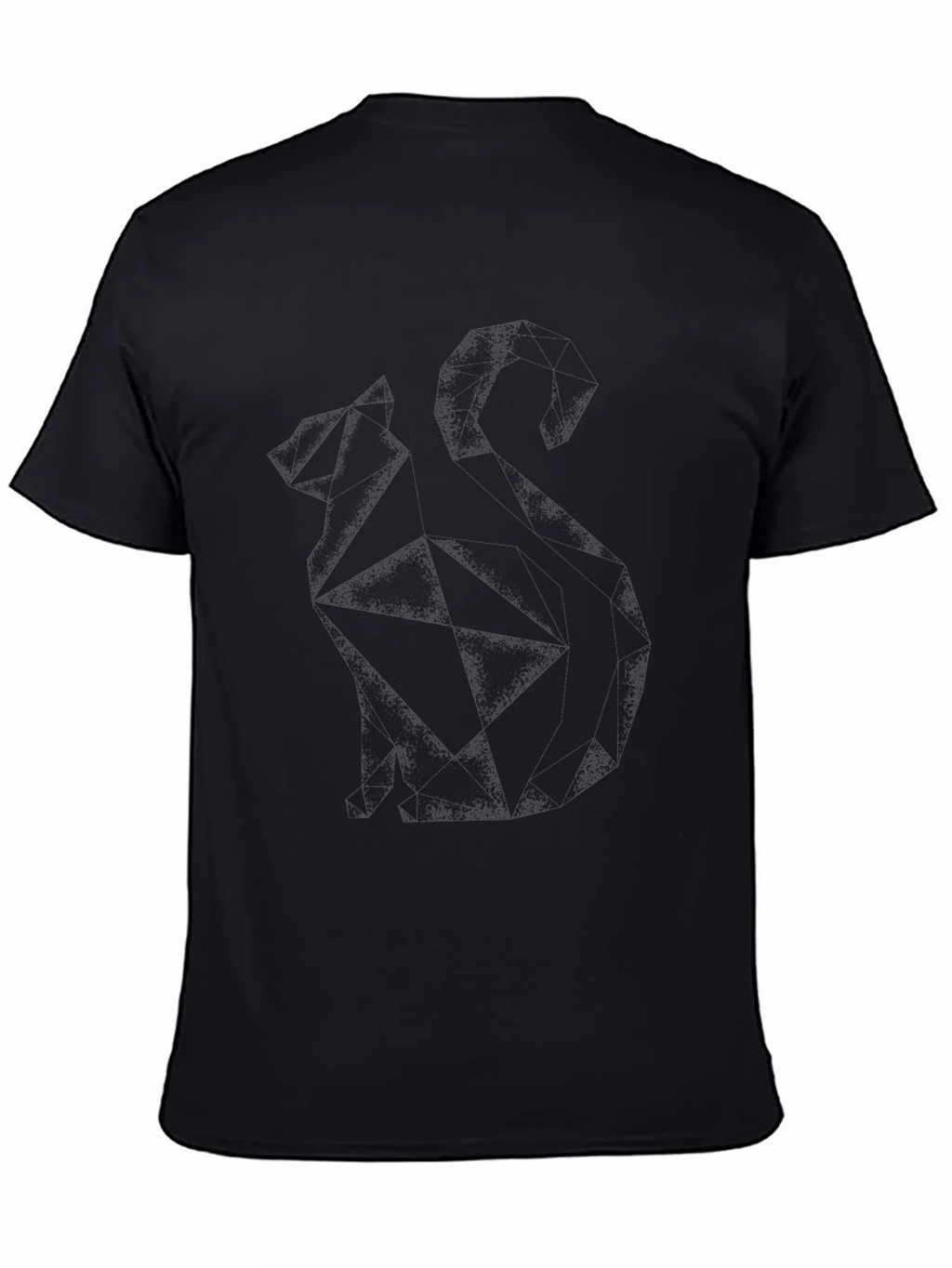 Geometric Cat Graphic Tee - Modern Style