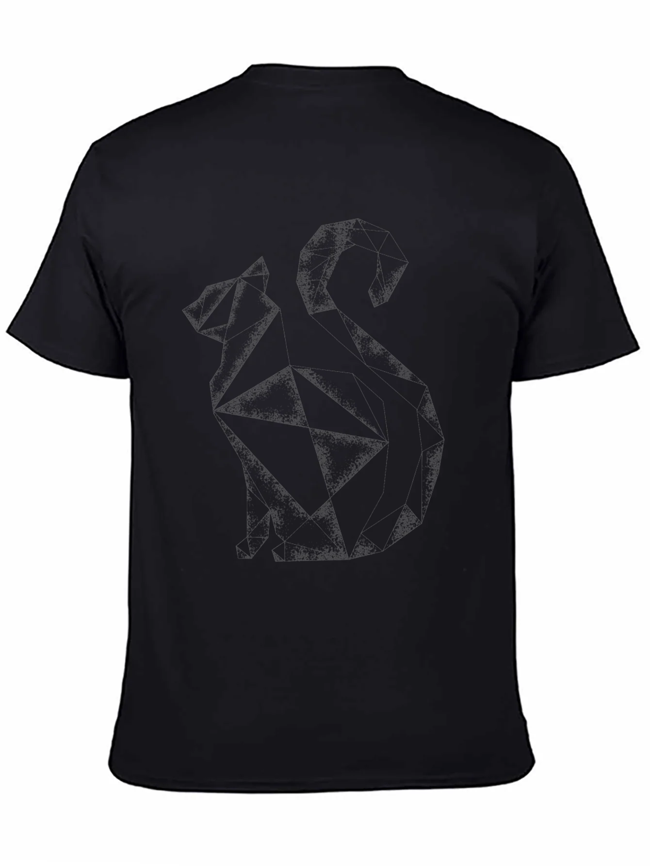 Geometric Cat Graphic Tee - Modern Style