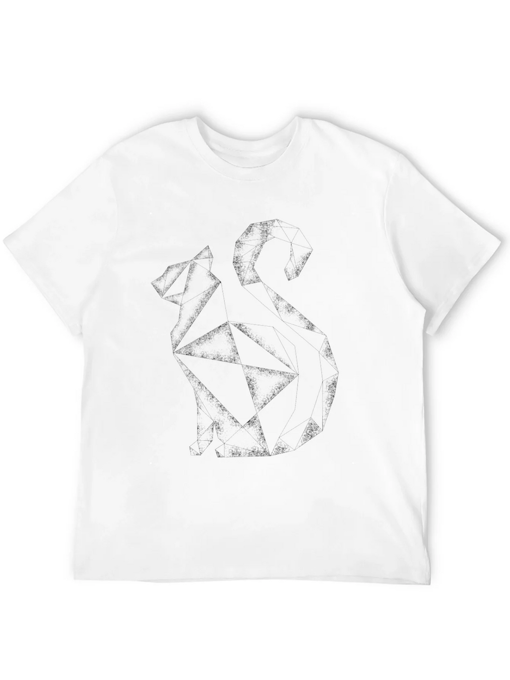Geometric Cat Graphic Tee - Modern Style