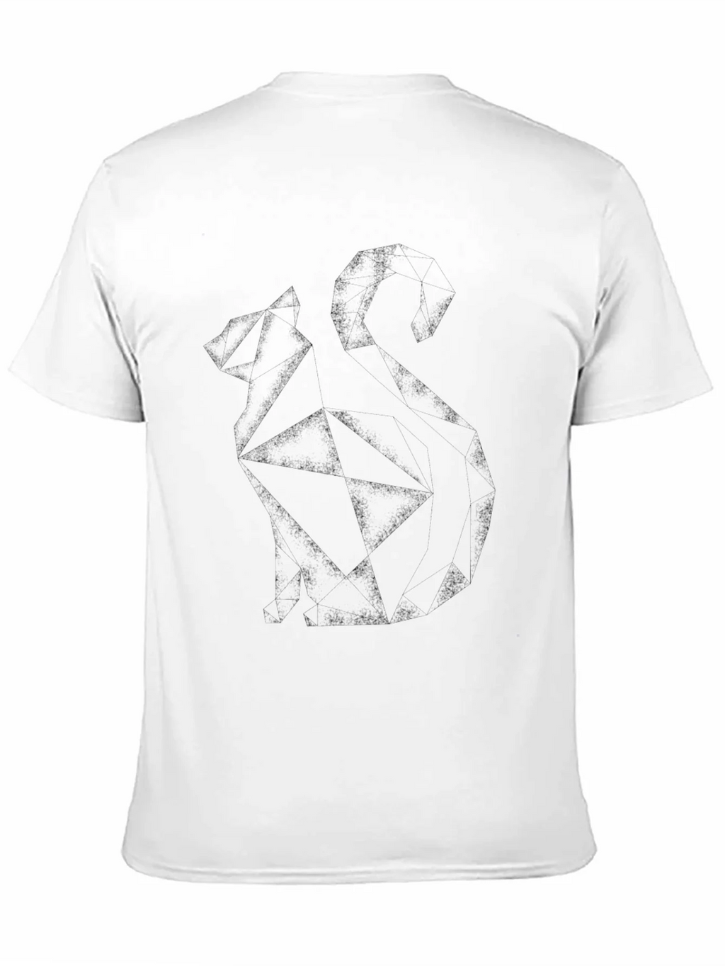 Geometric Cat Graphic Tee - Modern Style
