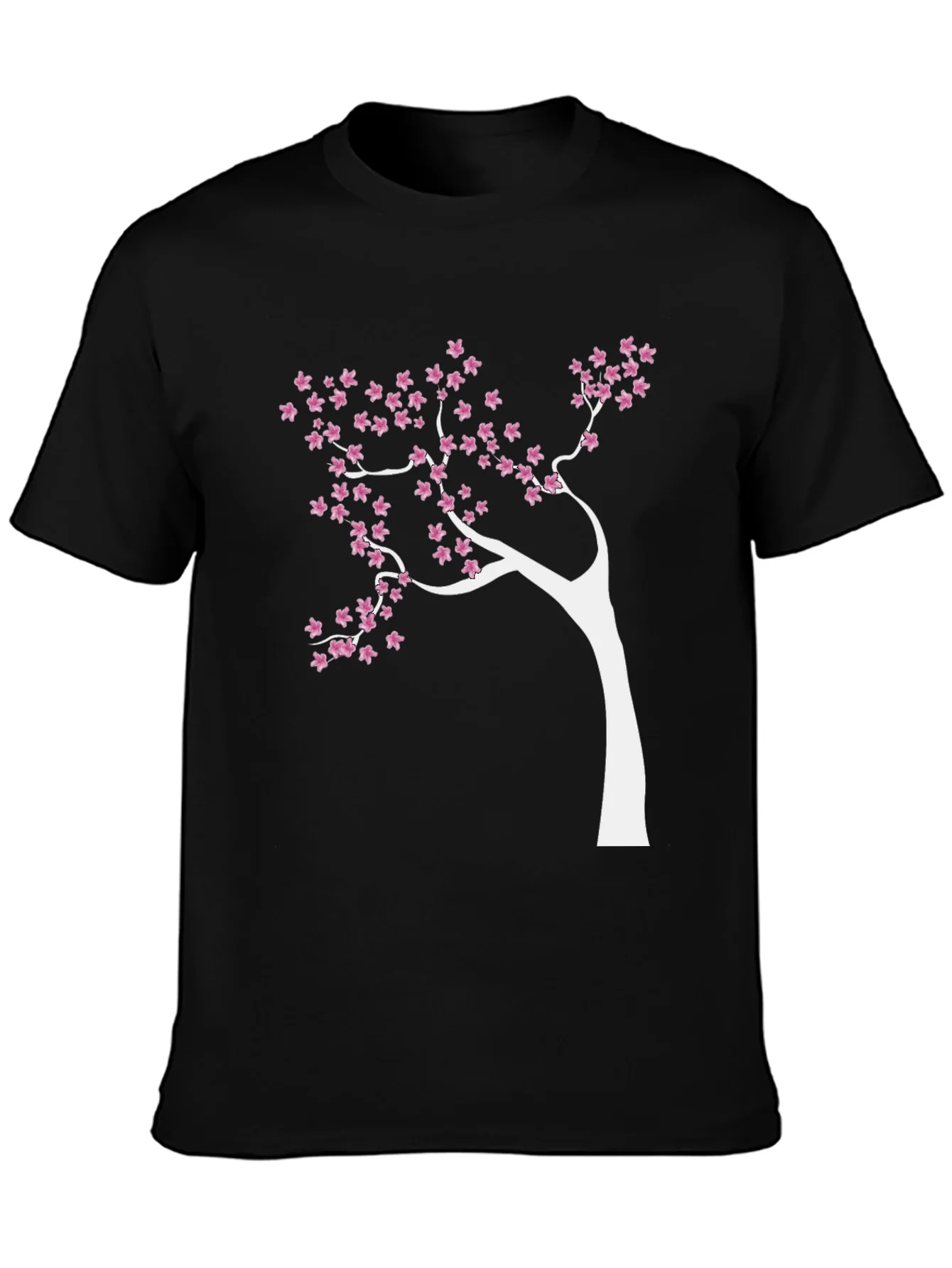 Blossom Tree Graphic Tee - Stylish Black Cotton T-Shirt