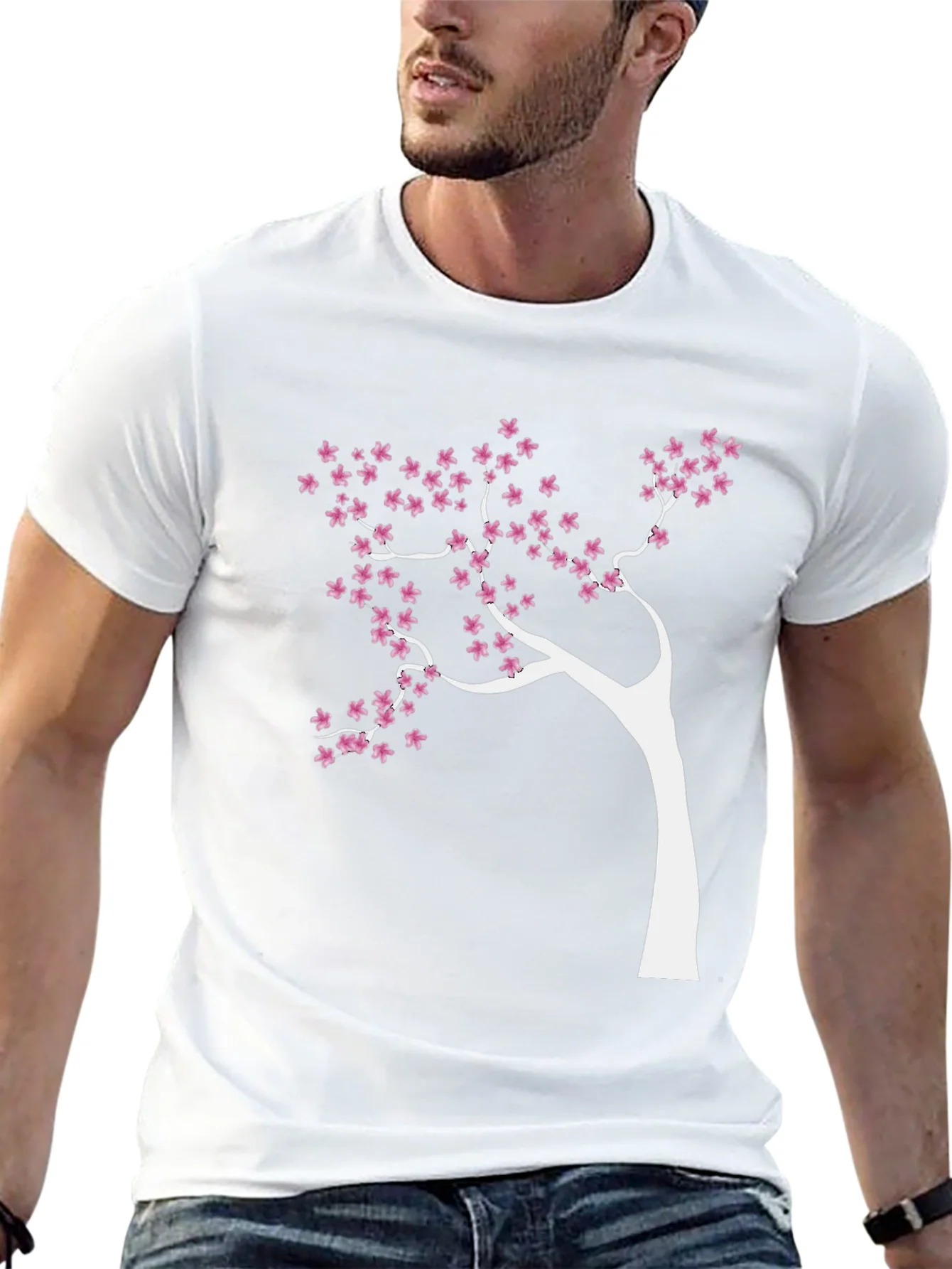 Blossom Tree Graphic Tee - Stylish Black Cotton T-Shirt