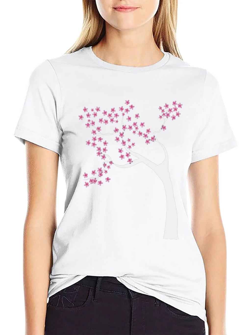 Blossom Tree Graphic Tee - Stylish Black Cotton T-Shirt