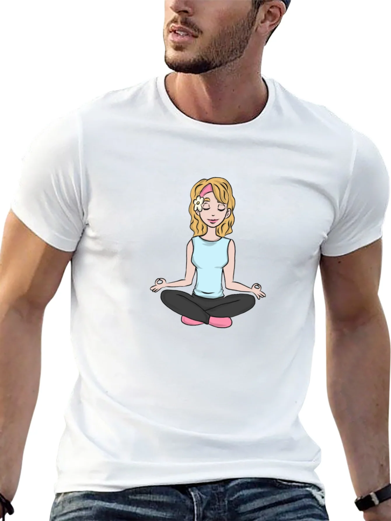 Yoga Girl Graphic Tee - Black Cotton Comfort