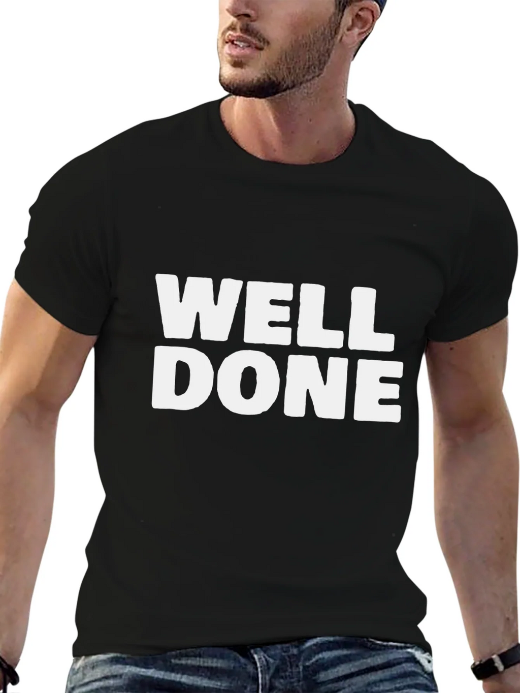 Well Done Graphic Tee - Black Cotton T-Shirt