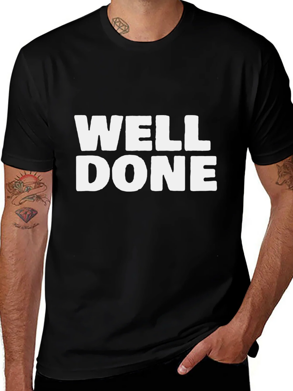 Well Done Graphic Tee - Black Cotton T-Shirt