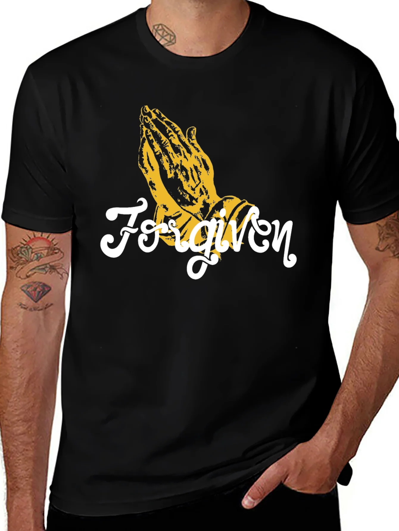 Forgiven Praying Hands Graphic T-Shirt